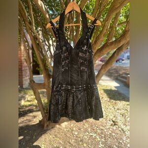 Tripp NYC drop waist corset denim halter neck dress